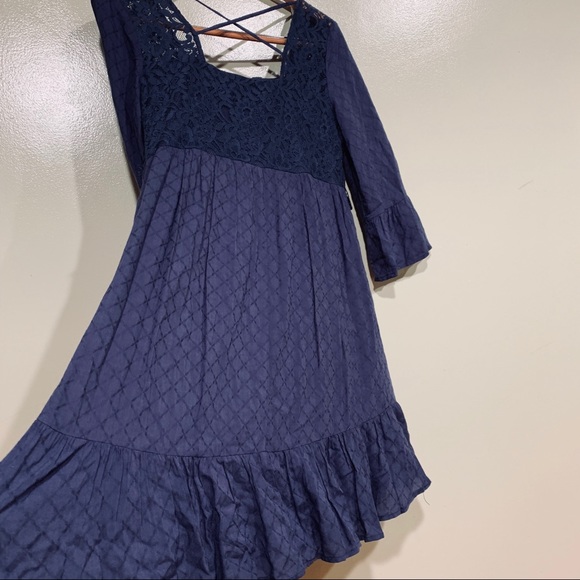 Jolt Navy Blue Crisscross back Dress - Picture 7 of 8